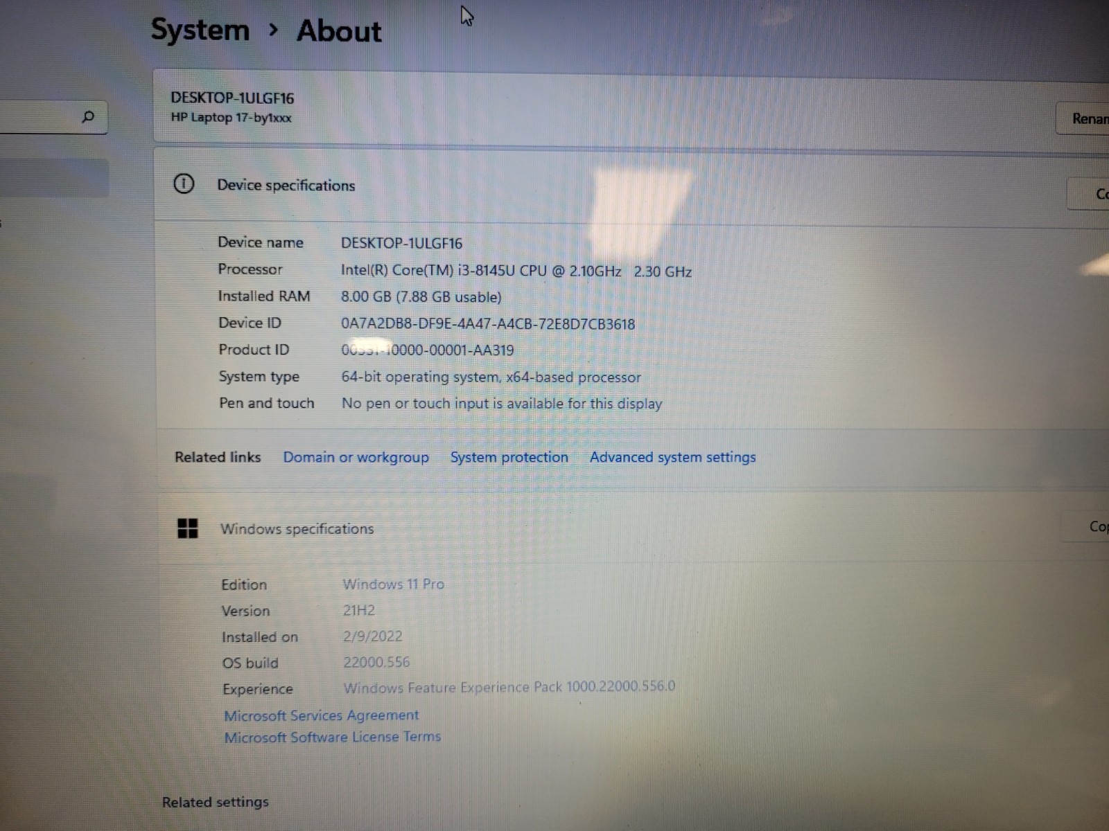 Hp pavilion 17 byxxx 17″ i3’8145u 2.10ghz 8gb ram 1tb hdd w11p READ 5CG9268P32