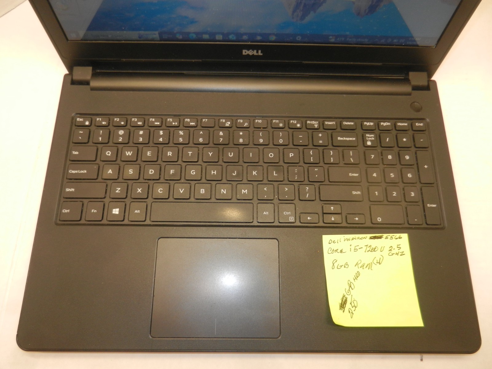DELL INSPIRON 15 5566 15.6″ CORE i5-7200U@2.5GHz 8GB RAM 250GB HDD WINDOWS 10