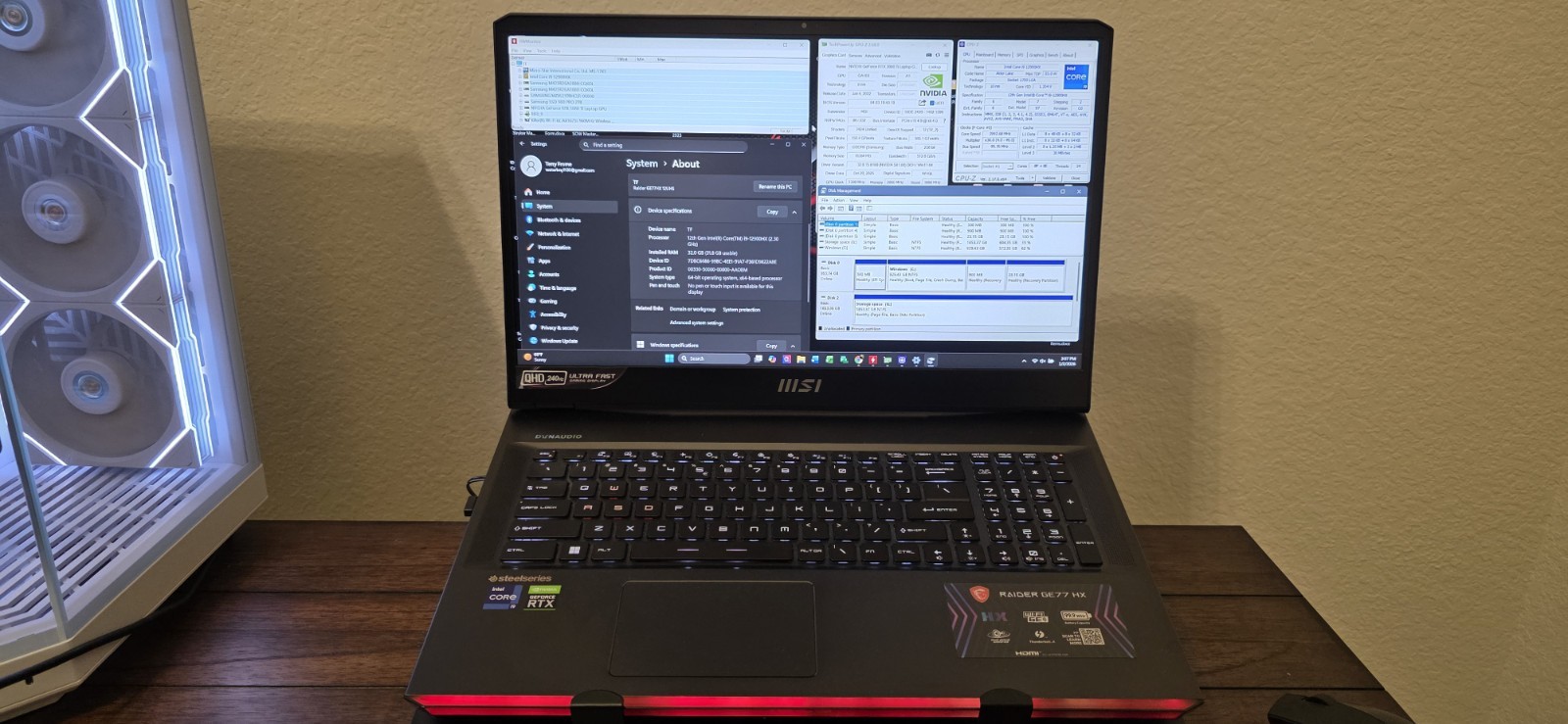MSI GE77HX 12UHS 17″ 240Hz 12900HX 3080ti 32GB Ram