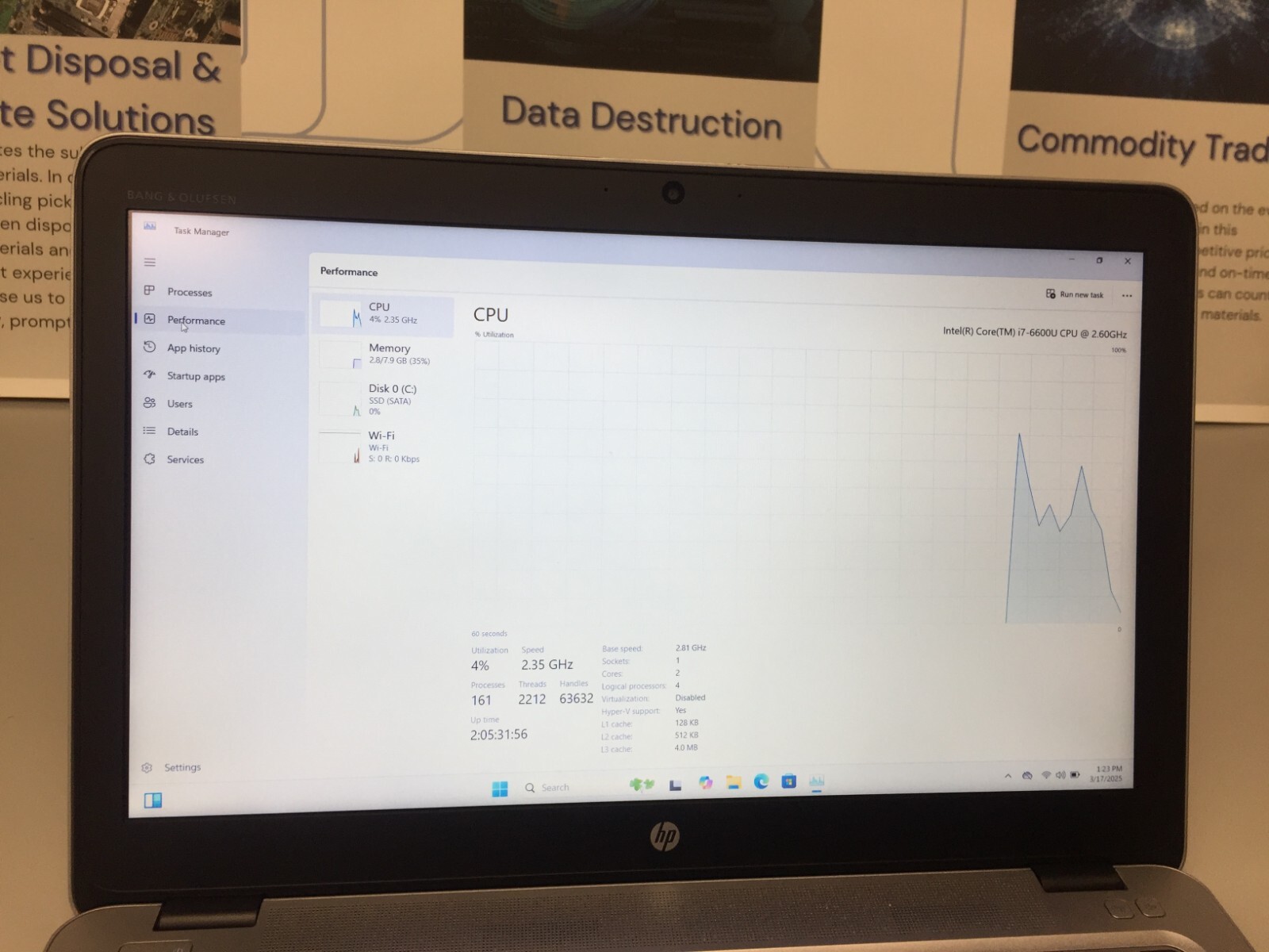HP Elitebook 850 G3 15.6 Core i7 6th gen 2.60 GHz 8 GB RAM 256 GB SSD