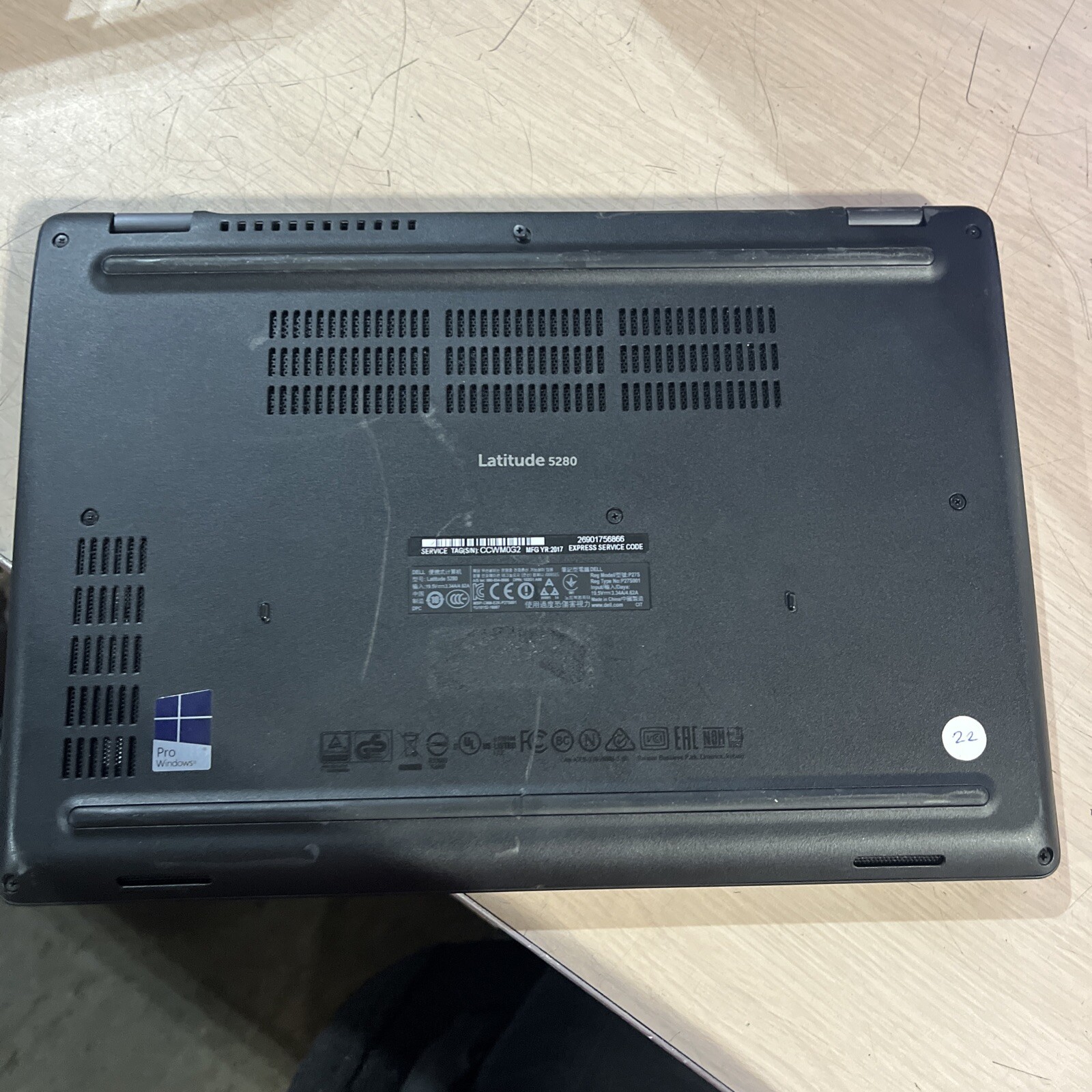 DELL LATITUDE 5280 INTEL CORE I3-7100U 2.40GHZ 8GB RAM NO HD /
