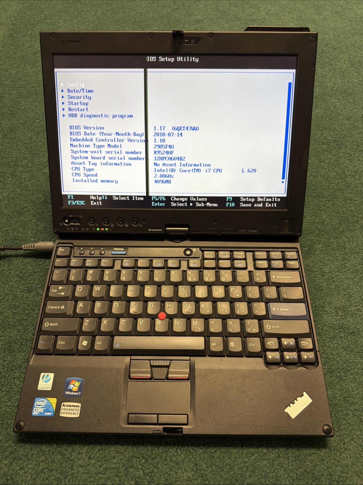 Lenovo ThinkPad X201 Tablet: Touch 12.1″/ i7-2Ghz CPU / 4Gb RAM / NO HD