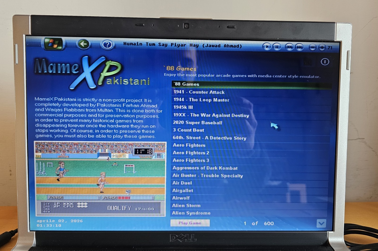Dell XPS M1530 Windows XP 15.4″ Retrogaming N64 PS1 SNES SEGA Notebook PC