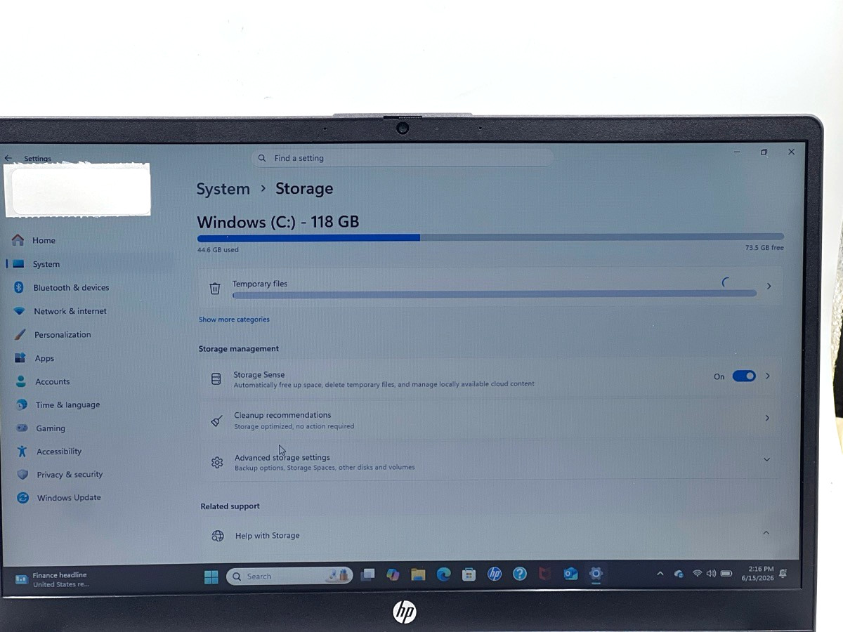 HP 15-fd0084wm Laptop | Intel N200 (1.00GHz)| 4GB RAM 128GB SSD-Test (EL1132801)