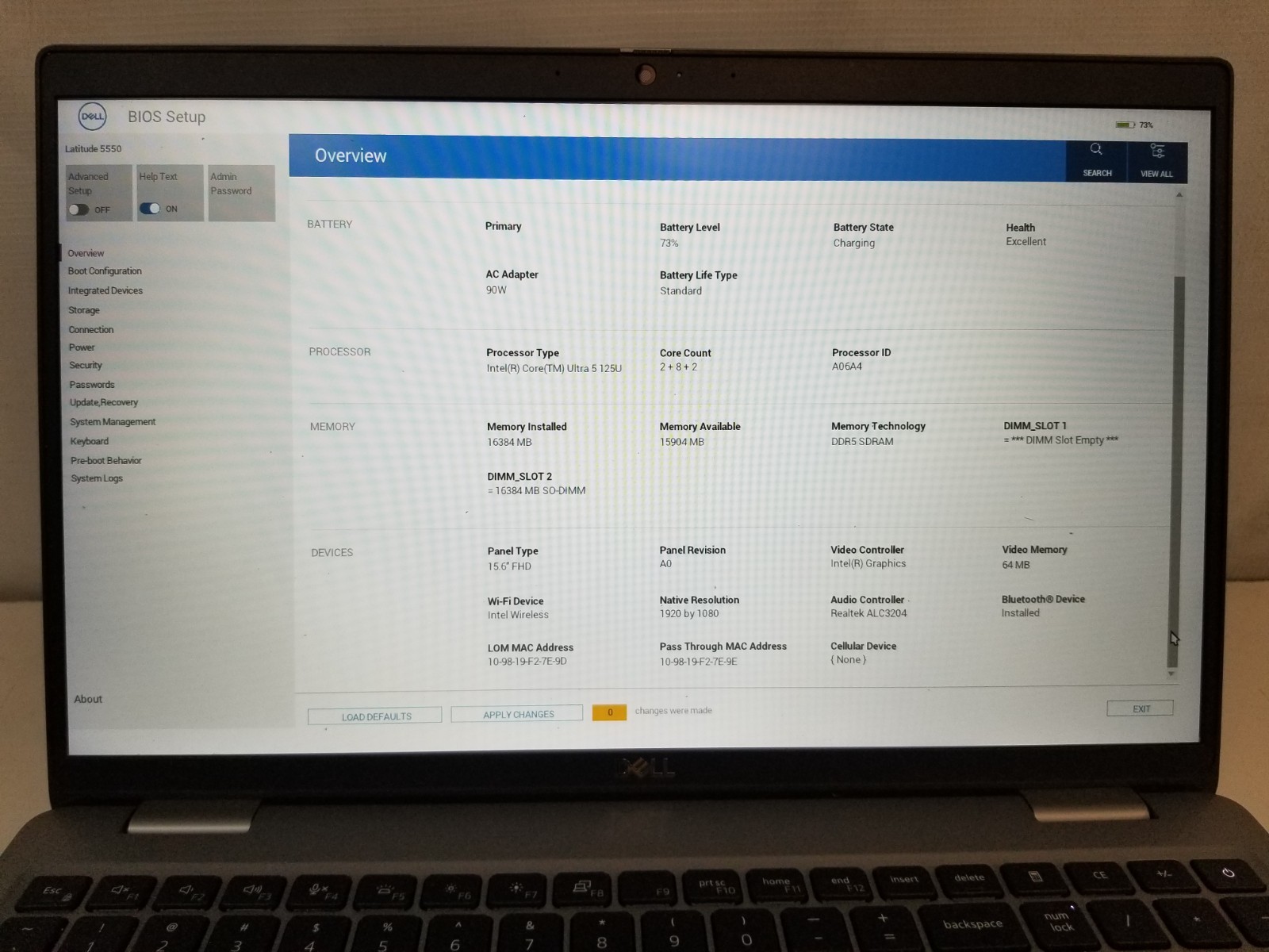 Dell Latitude 5550 / Intel Core Ultra 5 125U / 16GB RAM / No SSD / FREE DELIVERY
