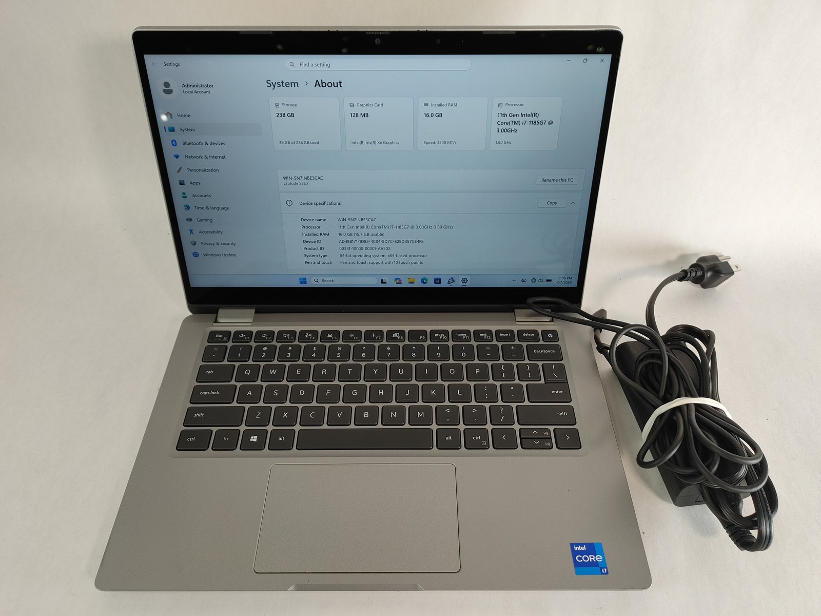 Dell Latitude 5320 Core i7-1185G7 3.00 GHz 16 GB DDR4 256 GB M.2 Windows 11 Pro