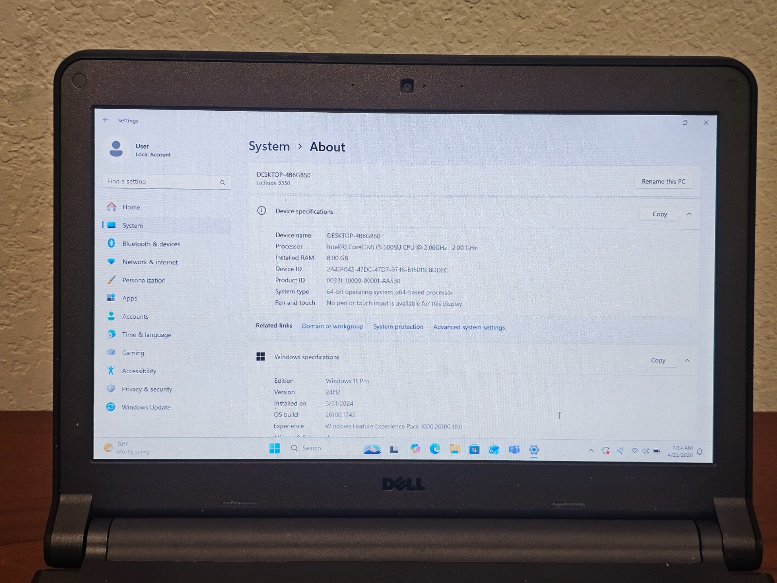 DELL Latitude 3350 Laptop (13.3″, i3-5005U, 8 GB/120 GB SSD, Win11) – TESTED