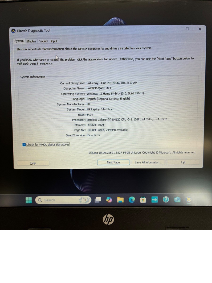 HP Stream 14″ HD Laptop Intel Celeron N4120 4GB RAM 64GB eMMC (RL-JE (PPG013738)