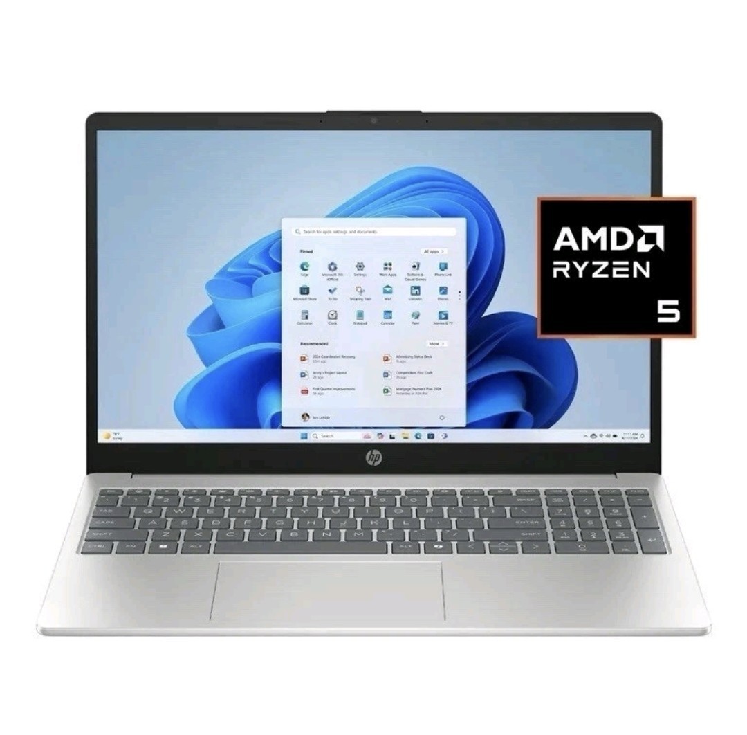 HP 15.6″ FHD IPS Touch Windows Laptop AMD Ryzen 5 7520U 8GB R 1TB SSD Silver