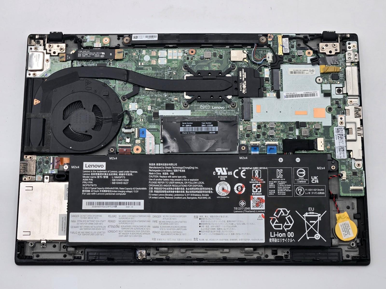 Lenovo ThinkPad T14 Gen 2 14″ FHD I7-1185G7 8GB Motherboard Palmrest *READ*