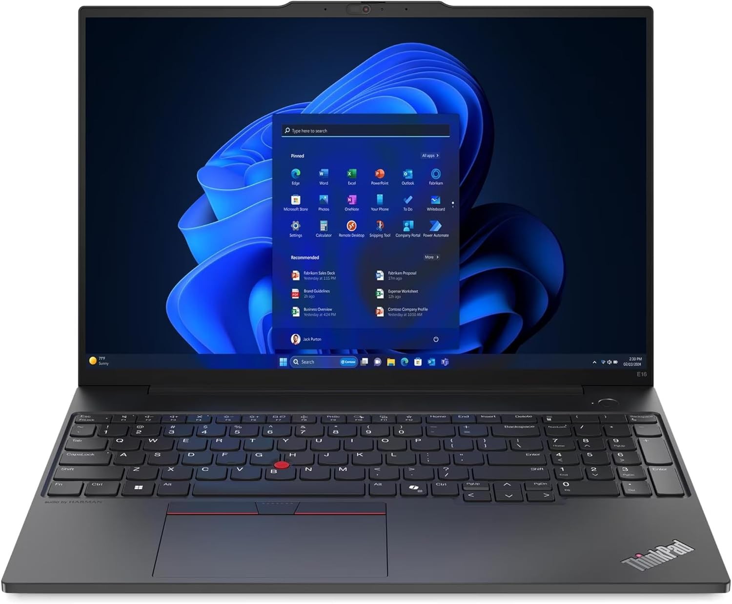 Lenovo ThinkPad E16 AMD Ryzen 5 16″ – 8 GB 256 GB SSD Win 11 Pro Wi-Fi 6E Black