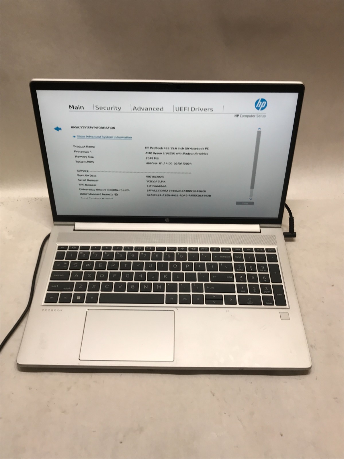 HP ProBook 455 G9 15″ AMD Ryzen 5 5625U NO RAM NO SSD/OS For Parts BENT LID – DW