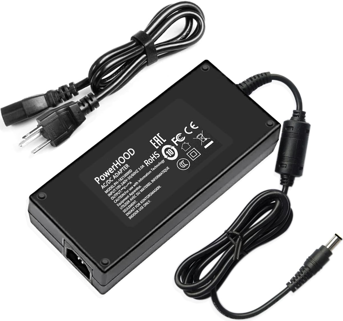 PowerHOOD 180W AC/DC Adapter Compatible with System76 Gazelle gaze15 GTX 1660 Ti