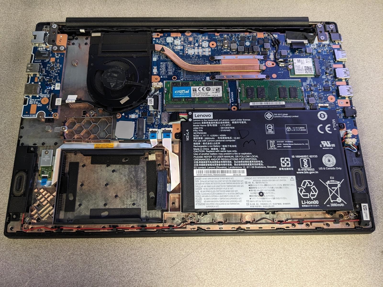 LENOVO THINKPAD E590 i5-8265U @ 1.60GHz, 16GB RAM, NO HDD/OS