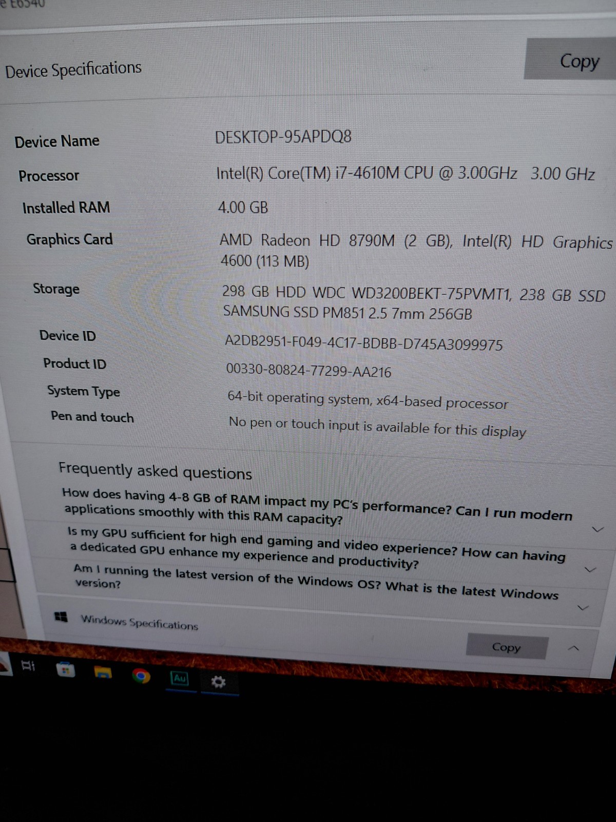 Dell Latitude E6540 i7-6410M 3.0GHZ AMD Radeon 8790M + HDD SSD Cd Drive Adapter