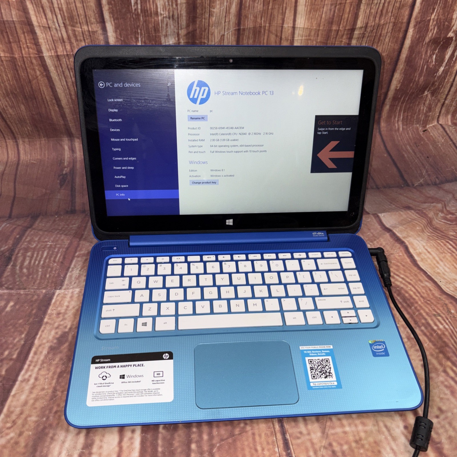 HP Stream 13-c002dx Intel Celeron N2840 2.16GHz 2GB RAM 32GB SSD