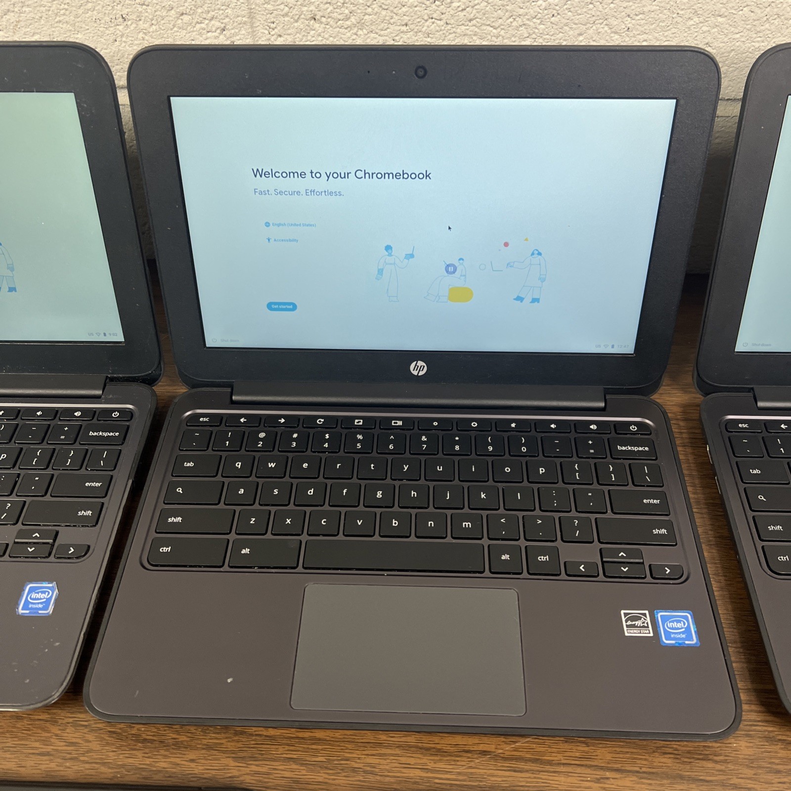 Lot Of 5 HP Chromebook 11 G5 EE | Celeron N3060 1.6GHz CPU | 4G Ram | 16G eMMC
