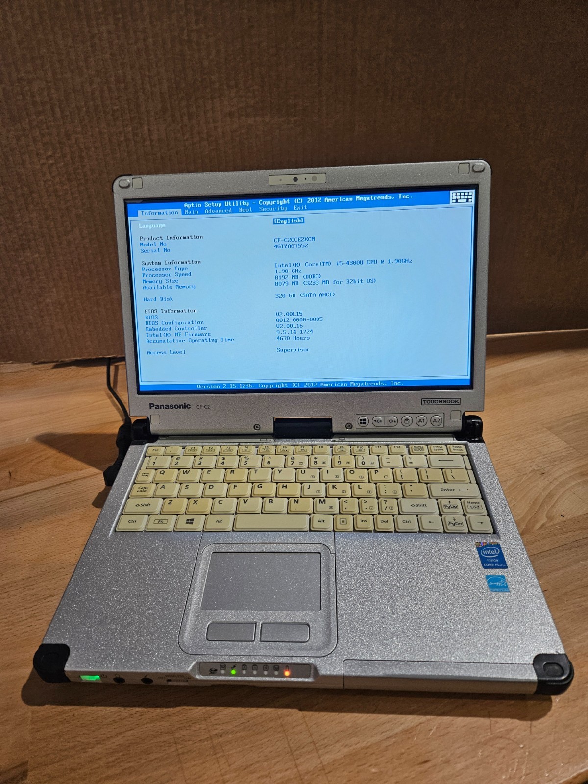 Panasonic Toughbook CF-C2 MK2 Touch Intel Core i5-4300U 1.9GHz laptop Grade C