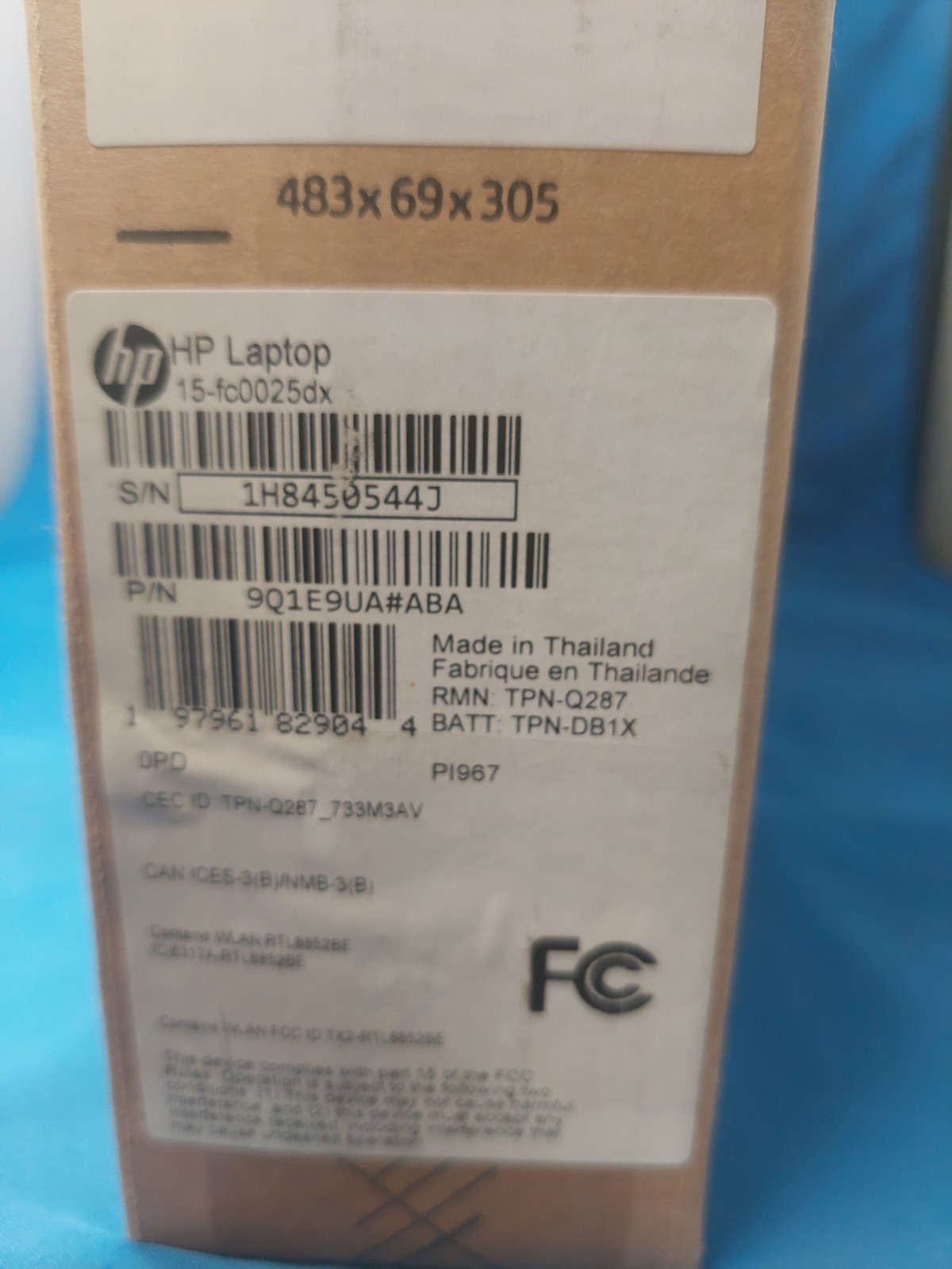 HEWLET PACKARD 15-FC0025DX LAPTOP