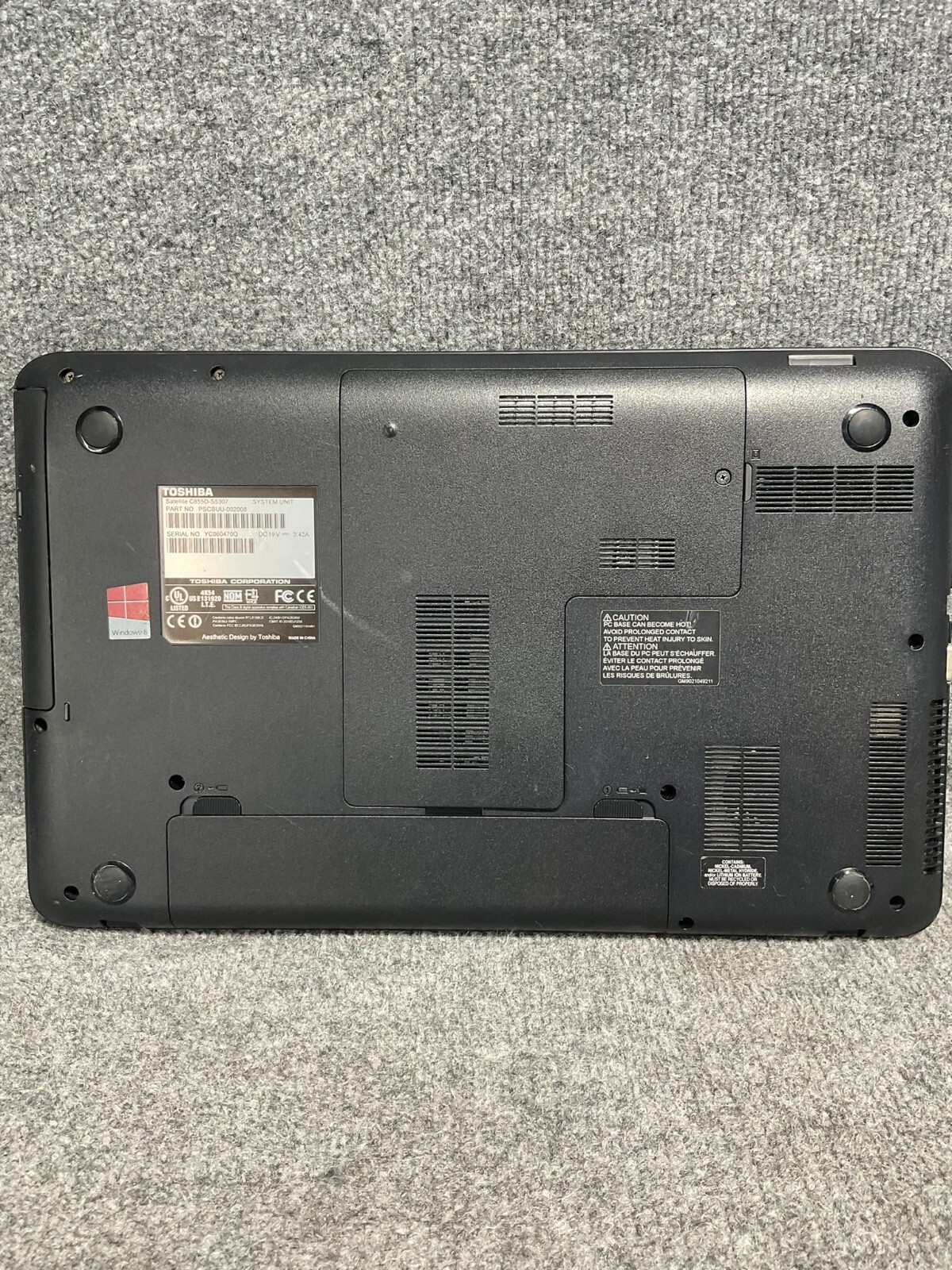 Toshiba Laptop PSCBUU-002008 Vision AMD HDMI USB Used