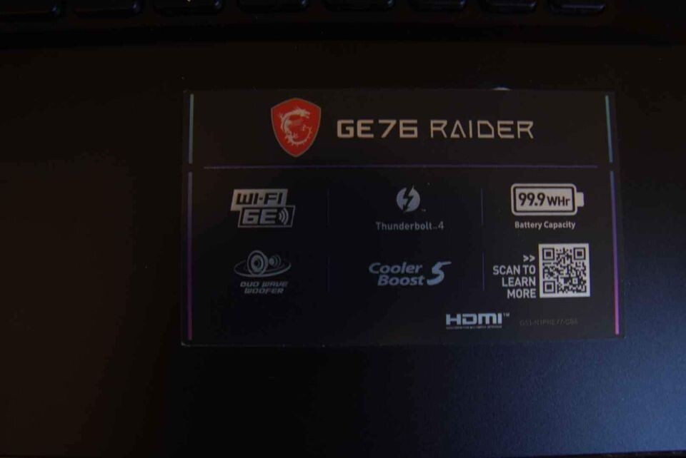 MSI GE76 Raider Gaming Laptop i7 11800H RTX 3060 144Hz (Specs In Description)