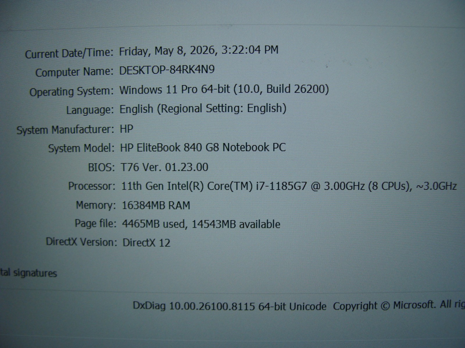 HP EliteBook 840 G8 Intel Core i7-1185G7 14″ FHD Windows 11 Pro 3GHz 16GB 256GB