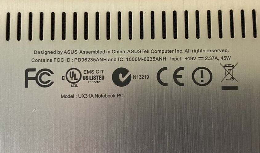 Asus ZenBook 13.3in/ Full HD Display/ Intel i7-3517u 1.9GHz/4GB RAM BATT 84%