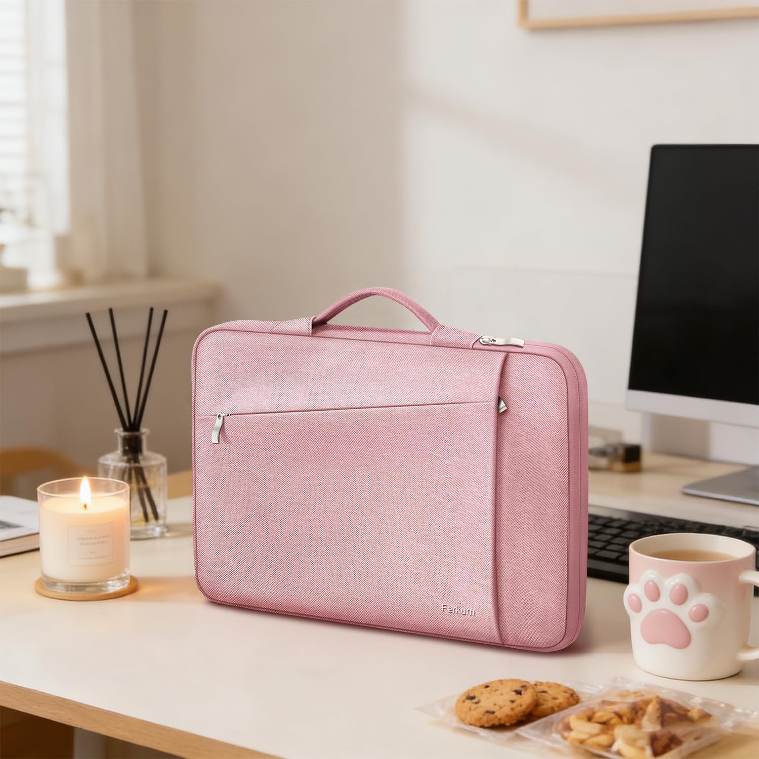 Laptop Case Sleeve for Men Women Chromebook Case 15.6 inch, Pink