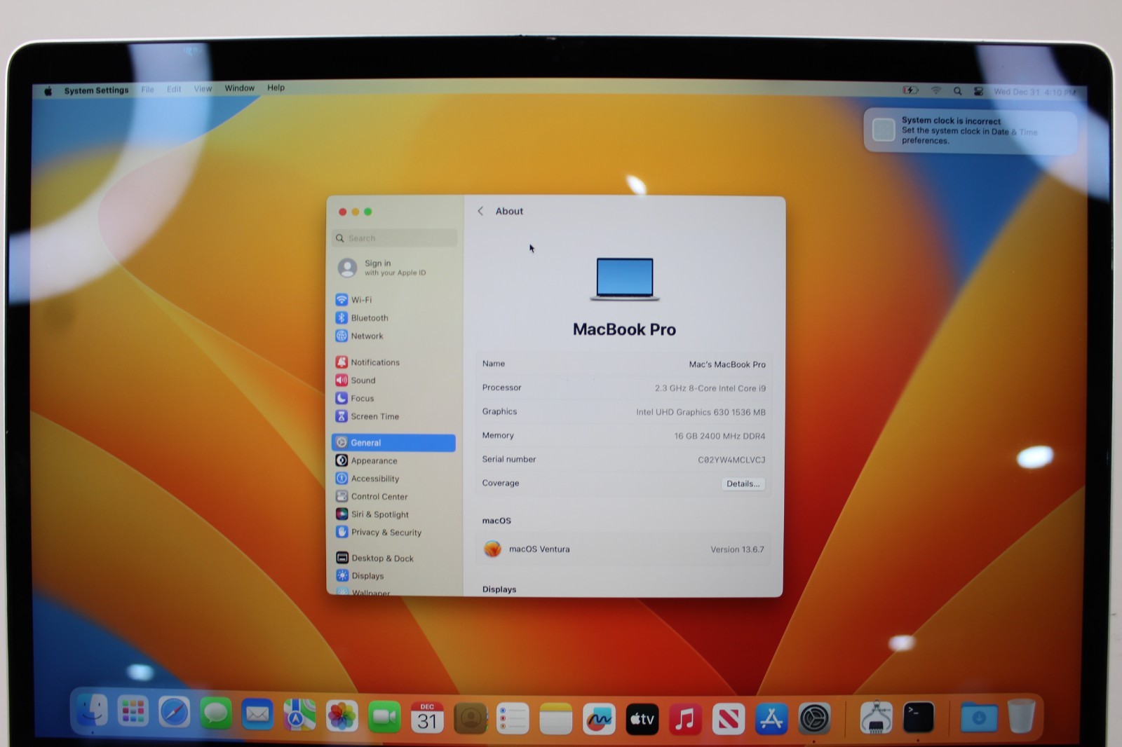 Apple MacBook Pro A1990 | i9-9880H@2.3GHz | 500GB SSD | 16GB RAM | macOS