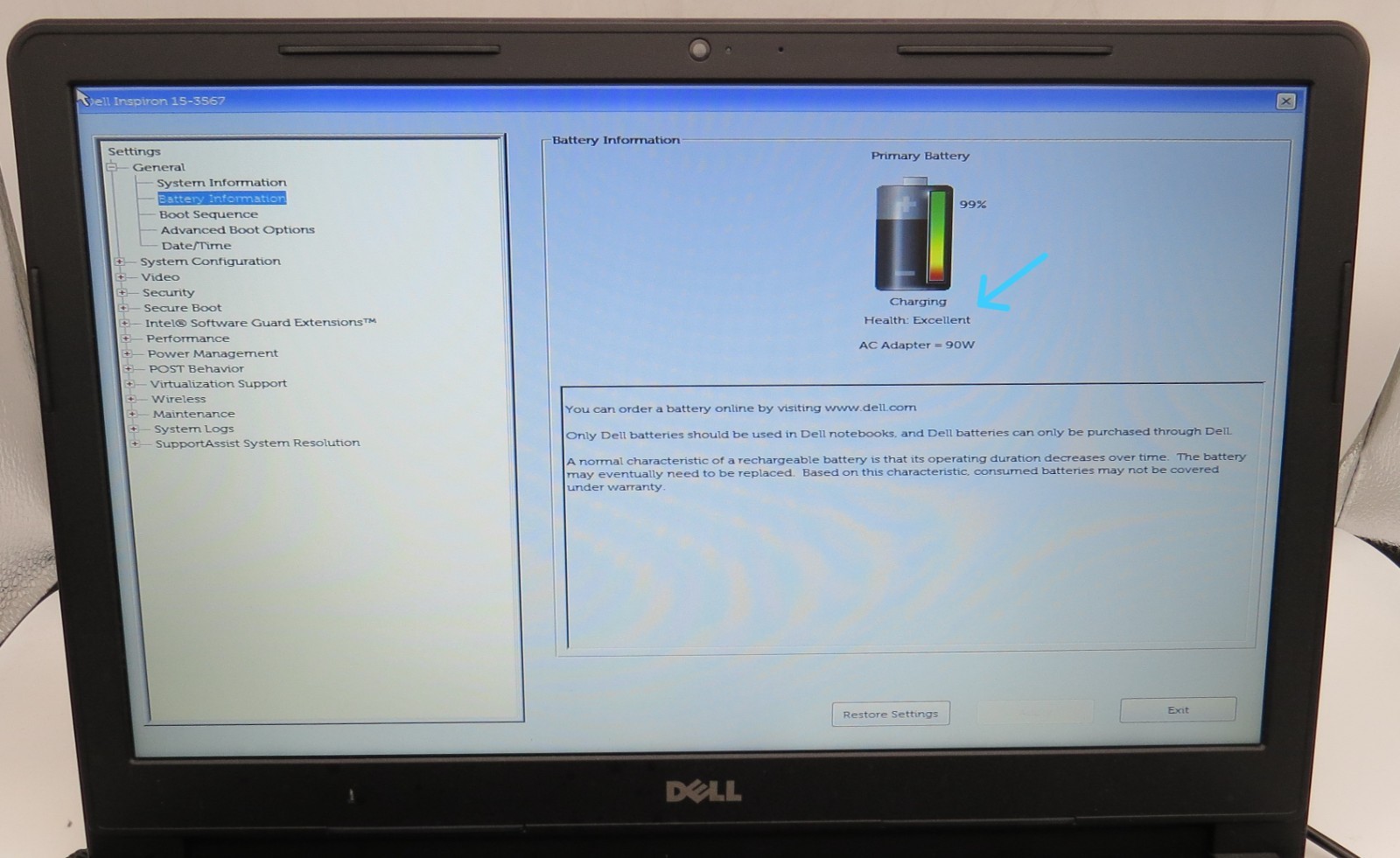 Dell Inspiron 15 3567-15.6″-i3-7130U@2.7GHz-8GB DDR4 RAM-NO STRG-NO OS **READ**