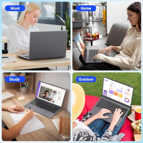 Laptop, 12GB LPDDR5 RAM 1TB SSD, Quad-Core N95 Processor Up to 3.4GHz, Gray