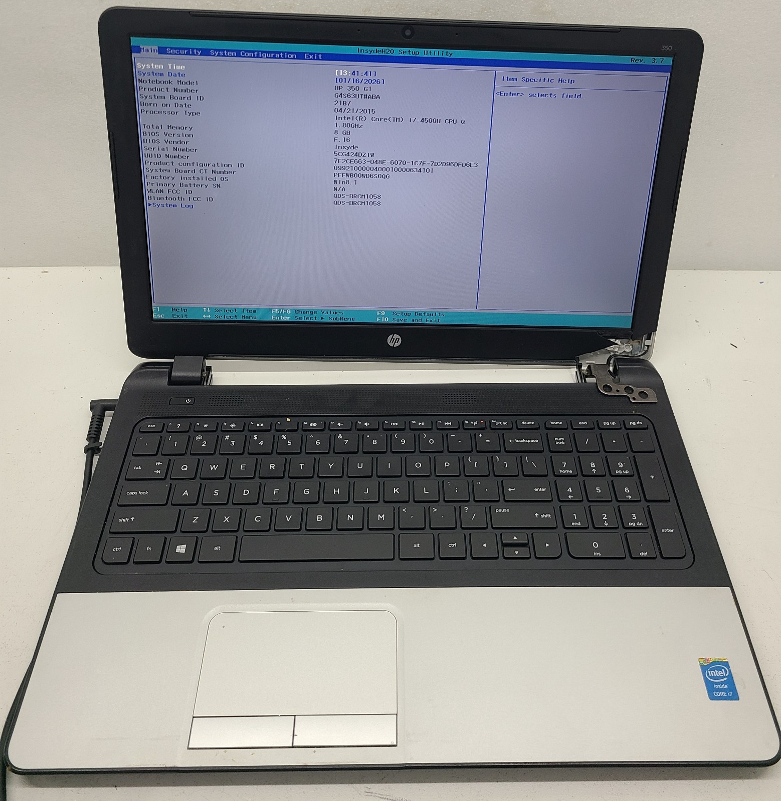 HP 350 G1 15.6″ Laptop Intel Core i7-4500U 8GB RAM NO HD/OS/BATT (FL)