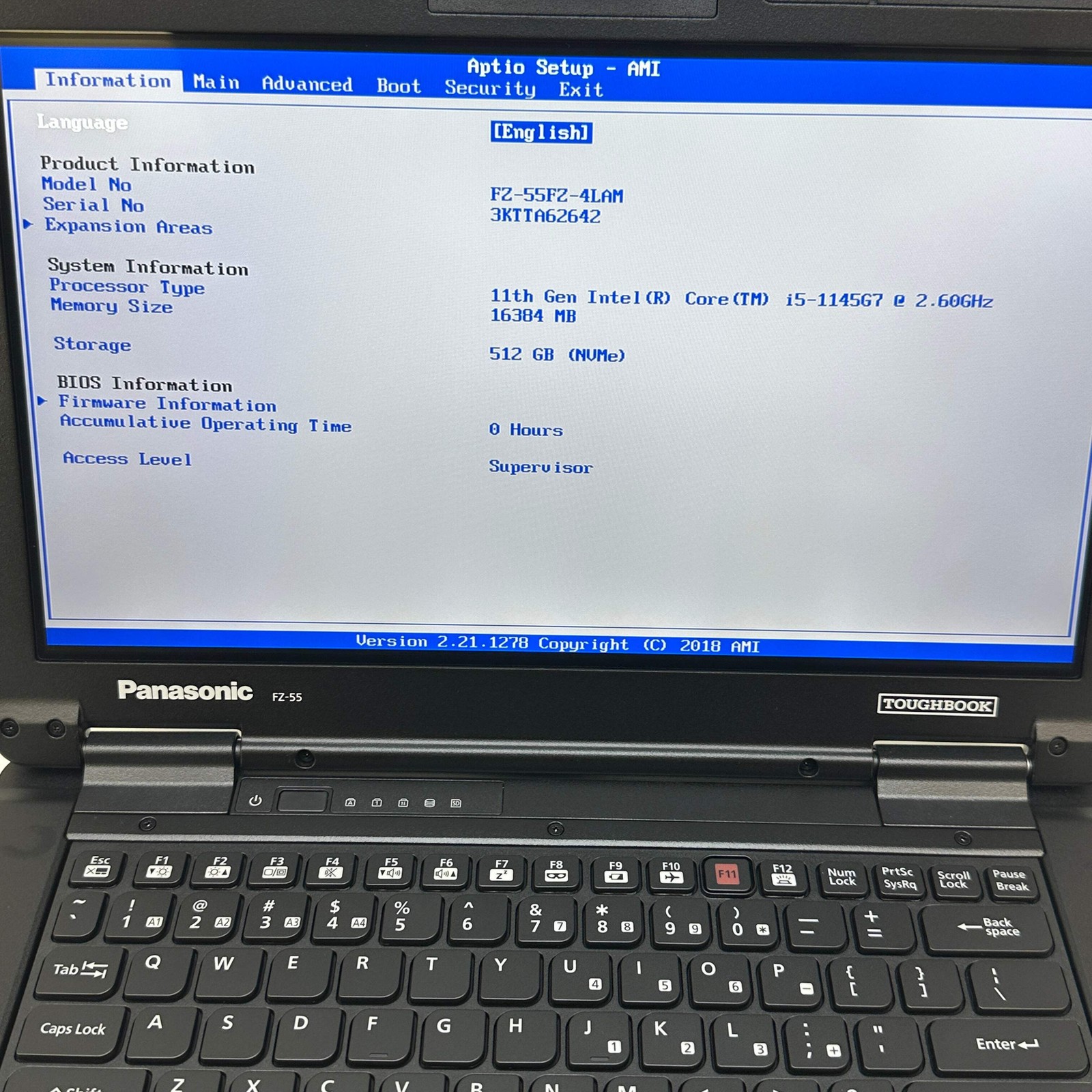 Panasonic FZ-55FZ-4LAM CABQM1V 14″ i5-1145G7 2.6GHz 16GB RAM 512GB SSD