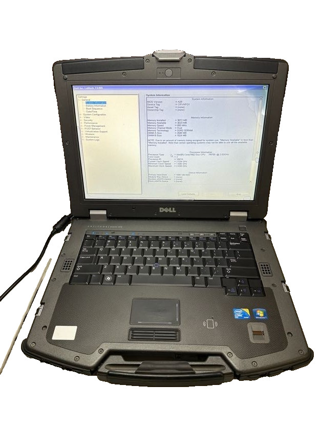 Dell Latitude E6400 XFR Military Laptop P8700 3GB RAM NO DRIVE/BATT/AC #04