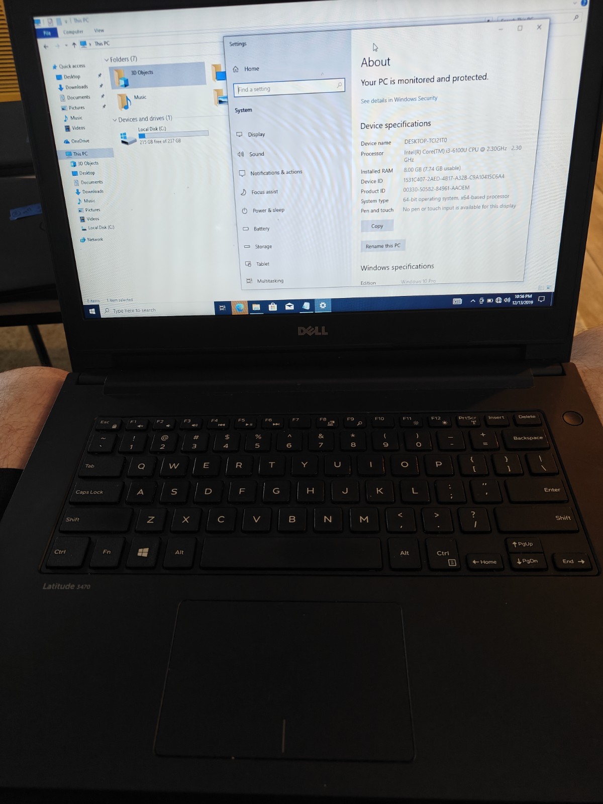 Dell Latitude 3470 14″ Laptop Intel i3-6100U 8GB RAM Win 11