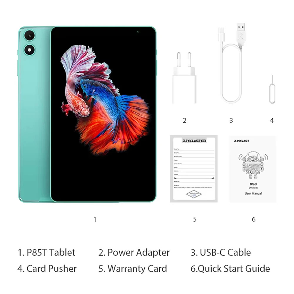 P85T Tablet PC Allwinner A523 8-Core/8Inch 1280*800 HD IPS/4GB RAM/64GB Rom/5000