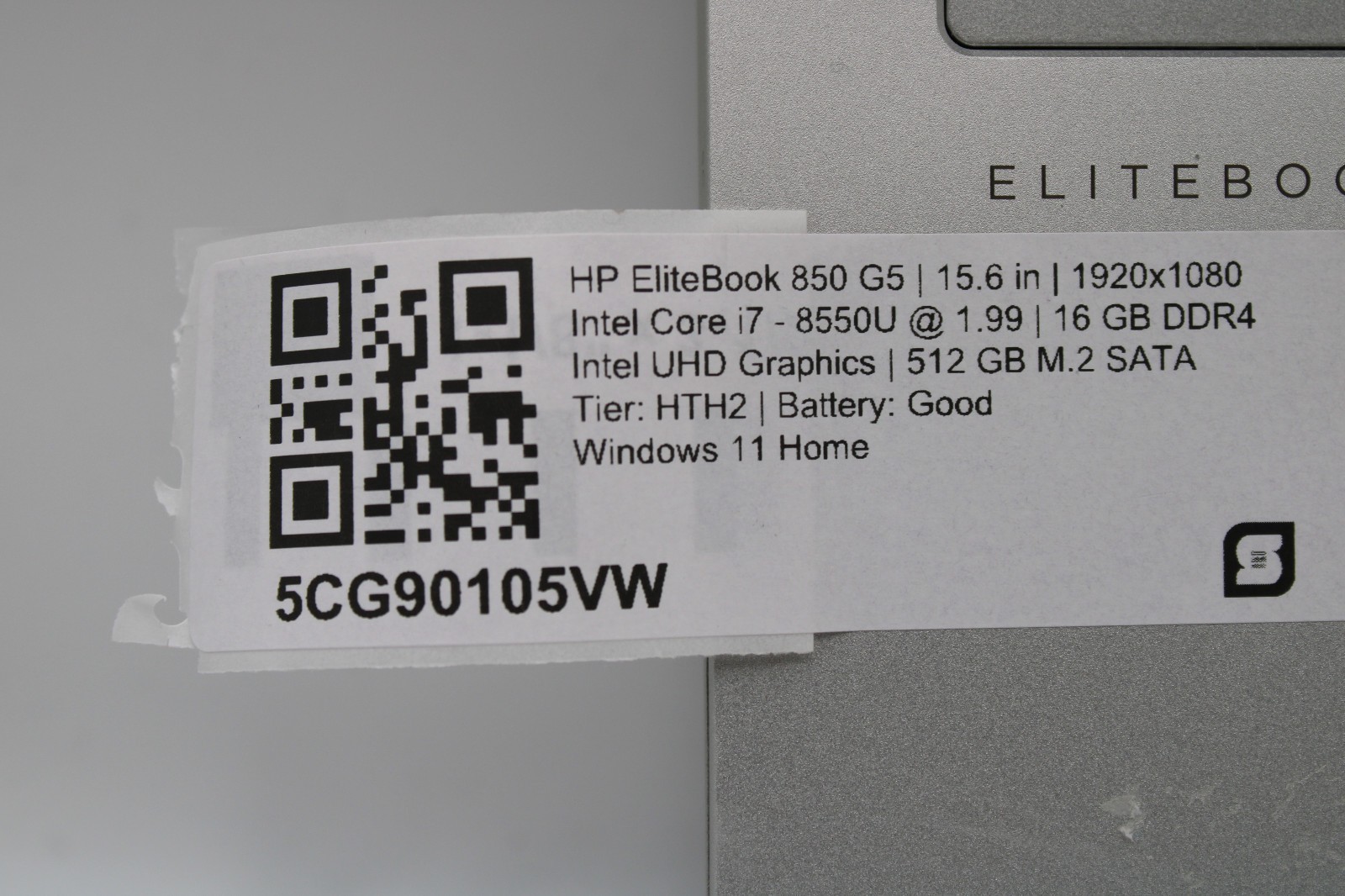 HP EliteBook 850 G5 i7-8550U @ 1.8 GHz 16GB RAM 512GB SSD W11H