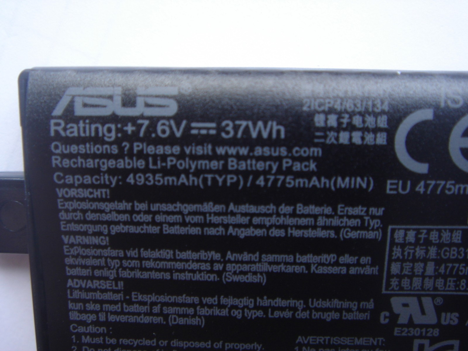 Genuine New ASUS C21N1347 2ICP4/63/134 Akku Battery