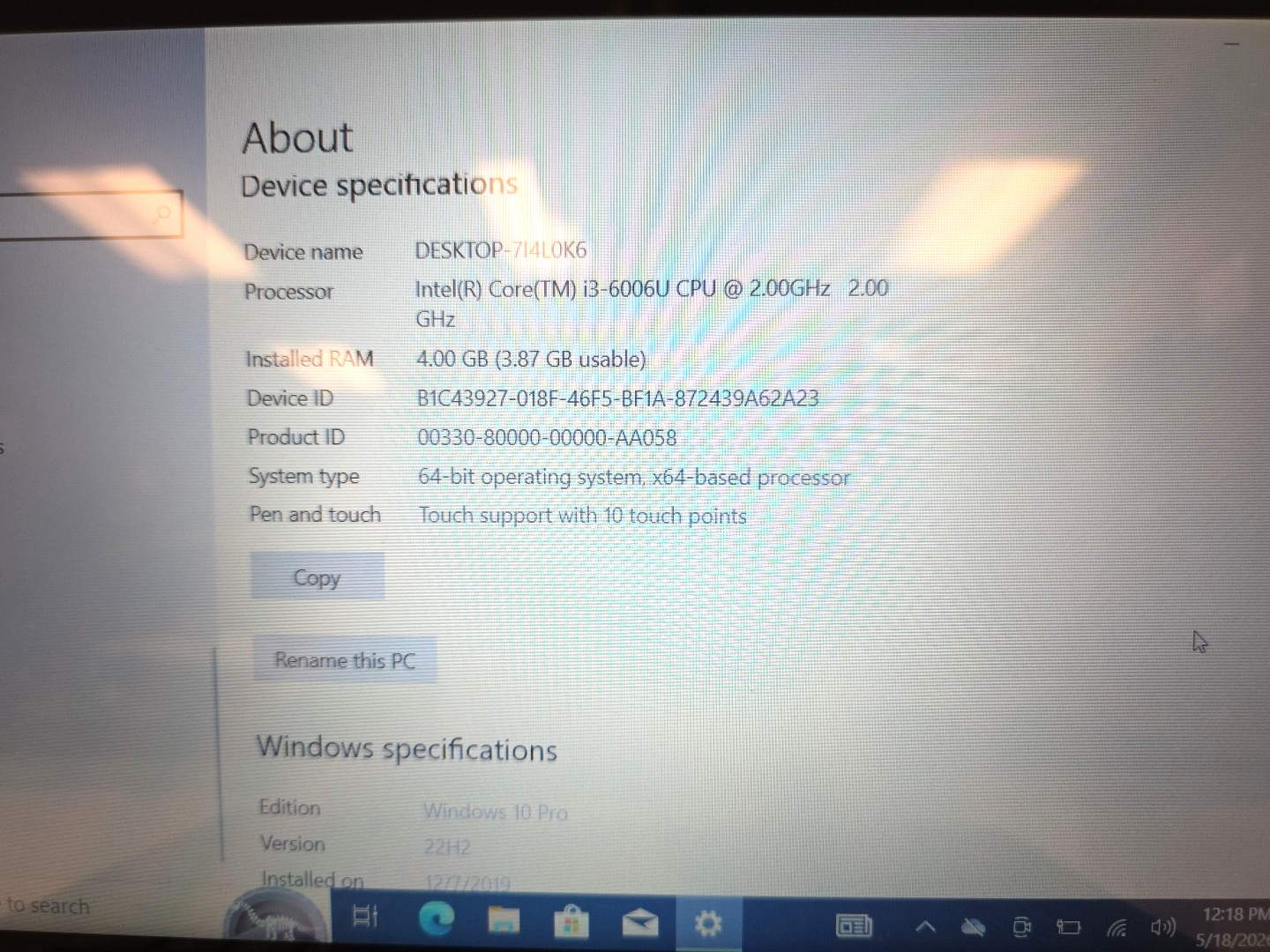 Dell latitude 3380| Touch| Intel Core i3-6006U|4GB RAM 128GB SSD| Win 10 Pro #3