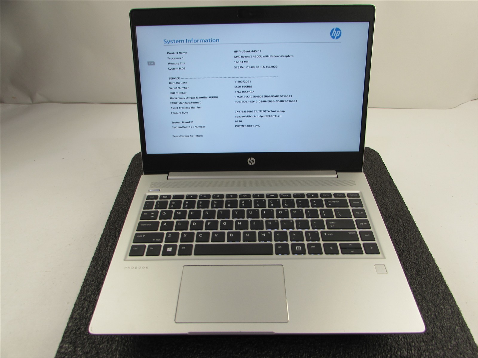 HP PROBOOK 445 (G7) 14″ FHD AMD RYZEN 5 4500U 512GB SSD 16GB RAM AMD GPU NO O.S