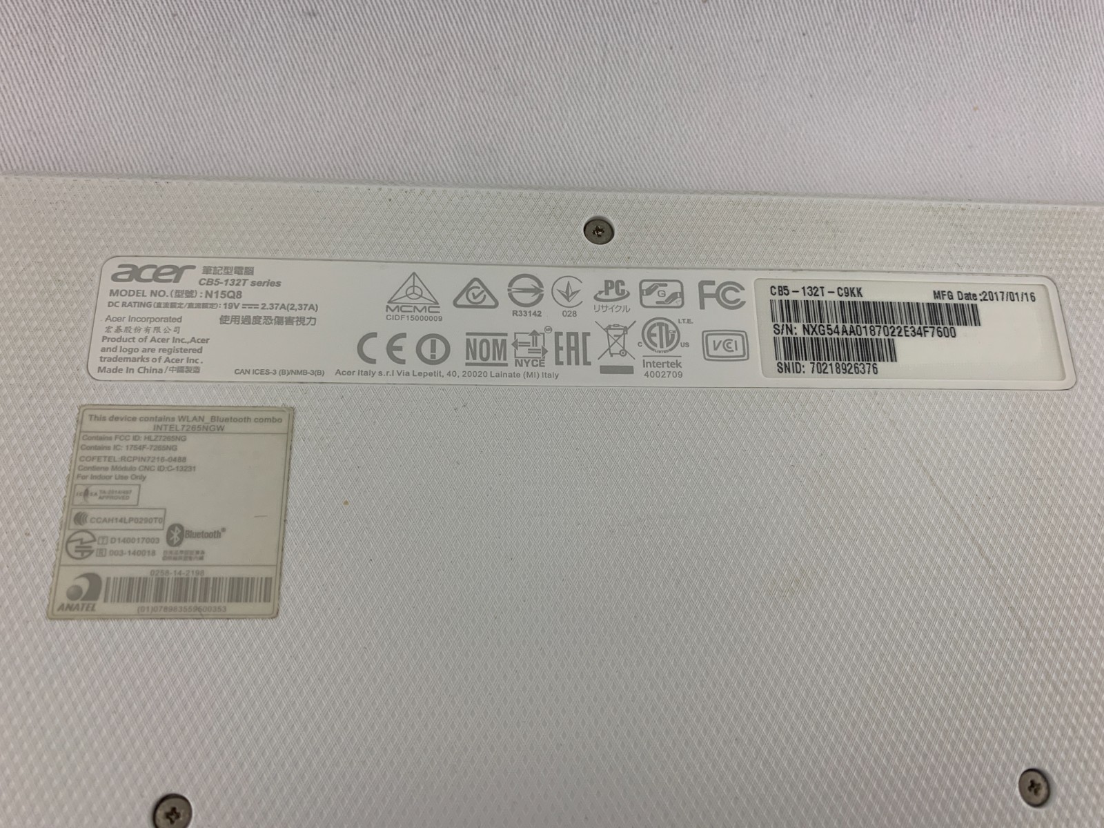 Acer CB5-132T Chromebook, Intel Celeron N3160 1.6GHz, 4GB RAM, 77% Battery