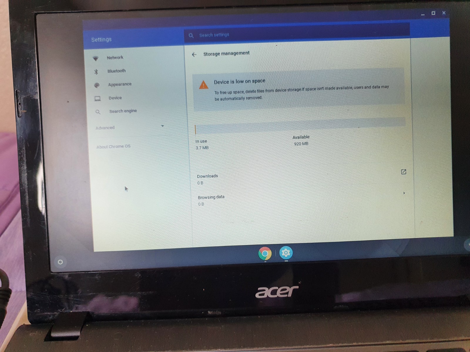 Acer C720 Chromebook C720-2844 11.6″ 16GB, , 1.4GHz, 4GB Gray OK Condition