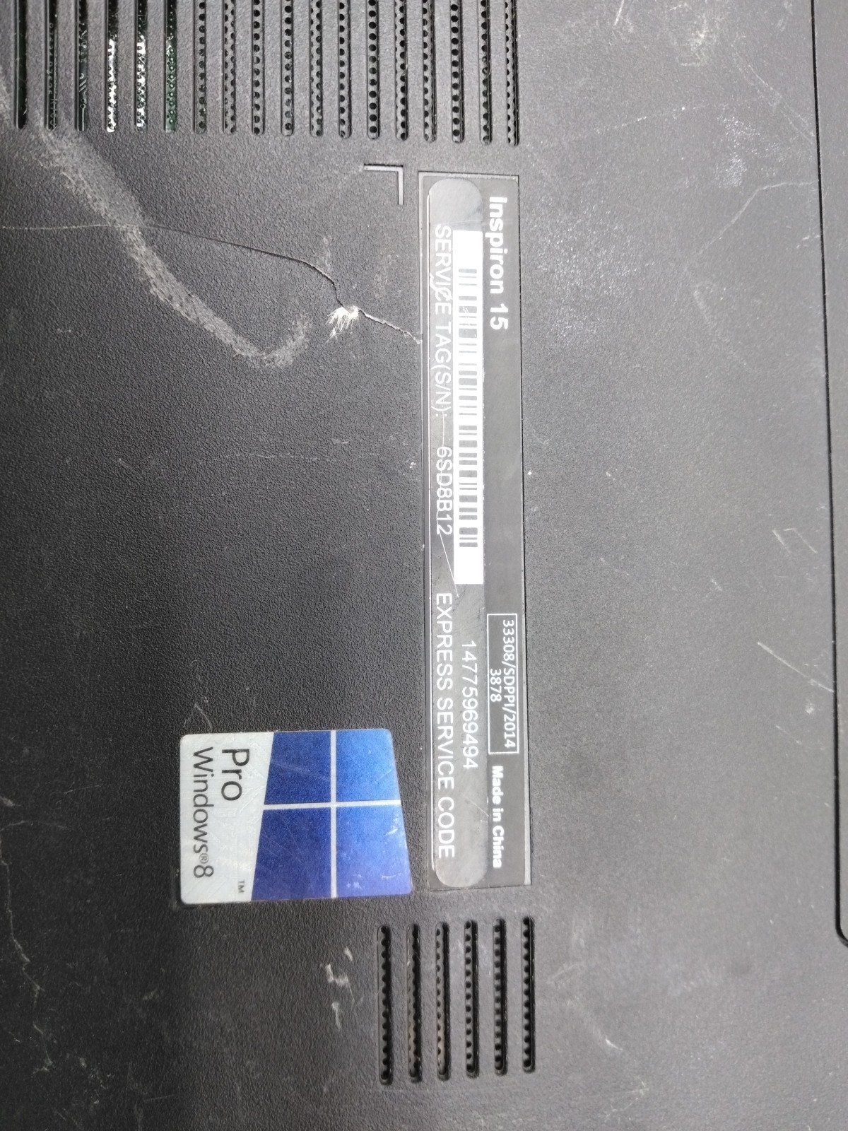 Dell Inspiron 15 33308 – Working Tested Intel I5-4210u CPU, 2gb Ram, 320gb Hd
