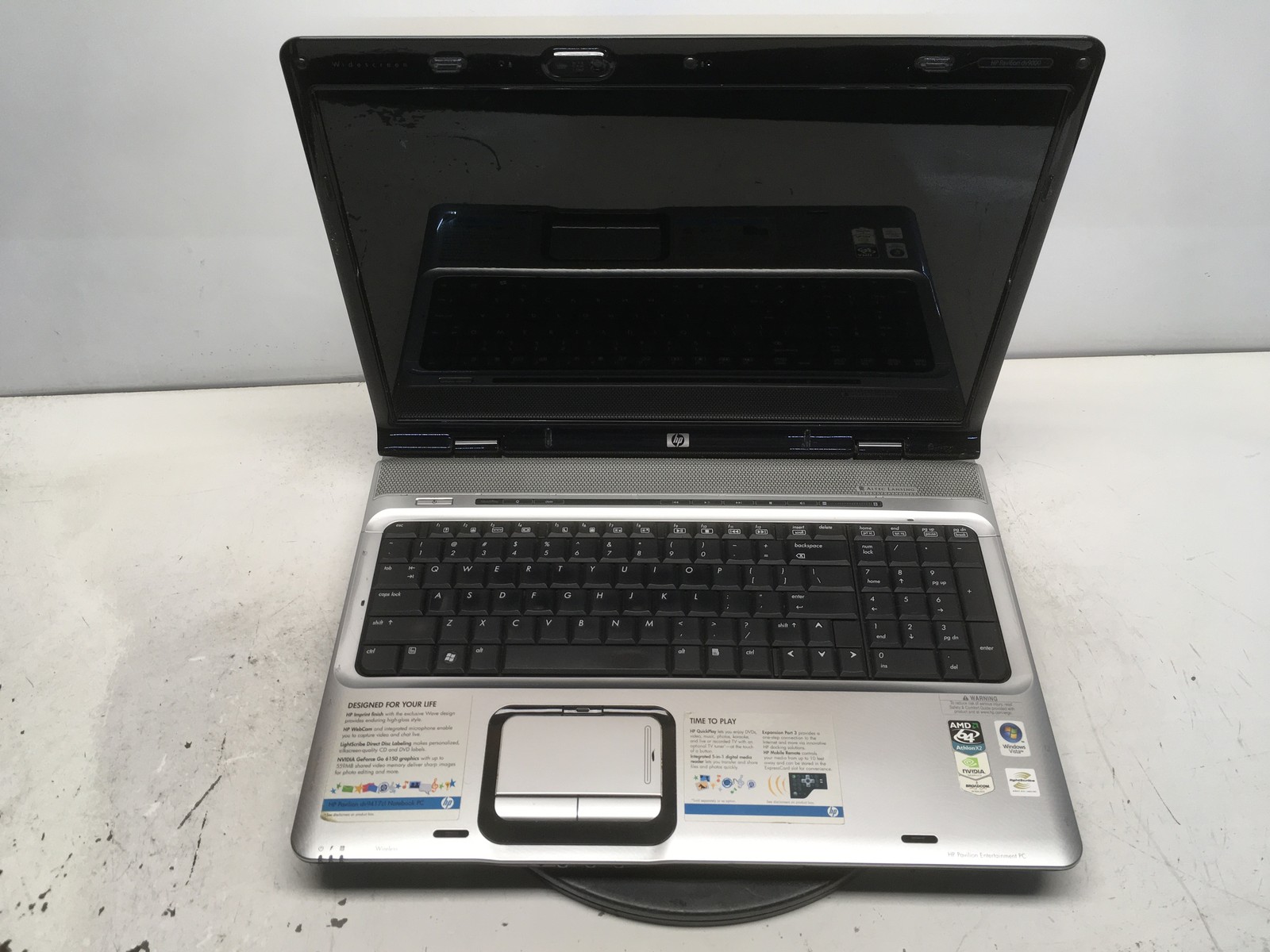 HP Pavilion DV9417CL AMD 64 Athlon X2 NO RAM NO HDD NO BAT – FOR PARTS/REPAIR