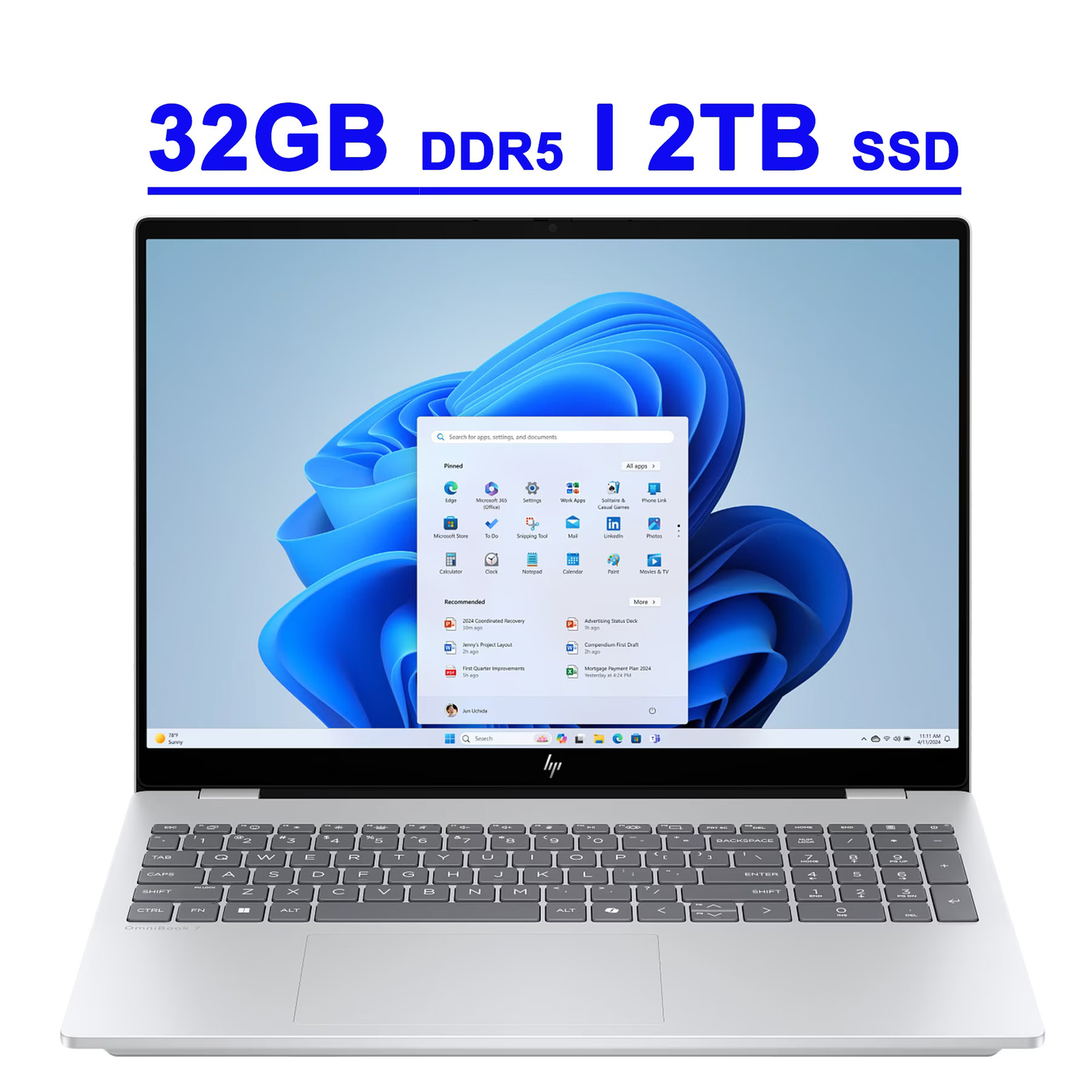 HP OmniBook 7 Laptop | 16″ Display | Intel Core 9 270H | 32GB | 2TB | W11H