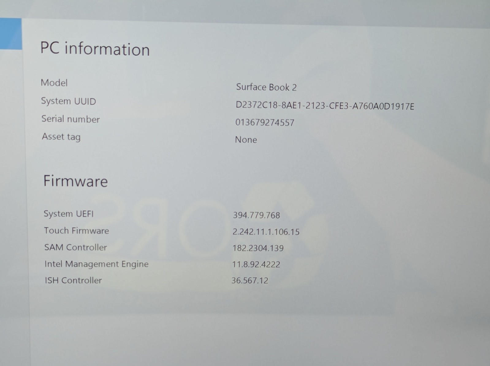 Incomplete Microsoft Surface Book 2 15″ i7-8650U 1.90GHz 16GB 256GB NVMe NVIDIA