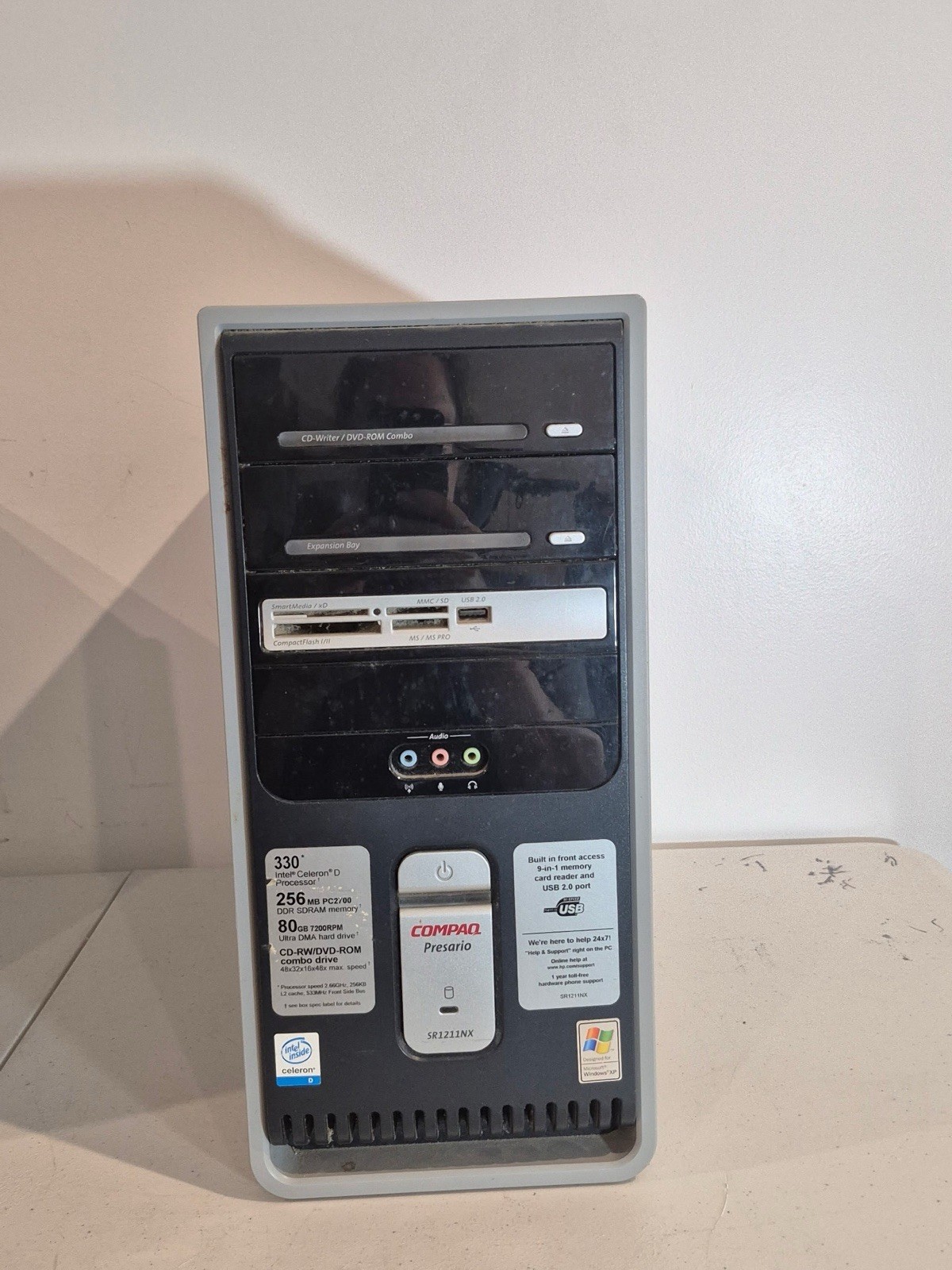 Compaq Presario Celeron D 2.66GHz 256MB RAM 80GB HDD XP Tower PC – Untested