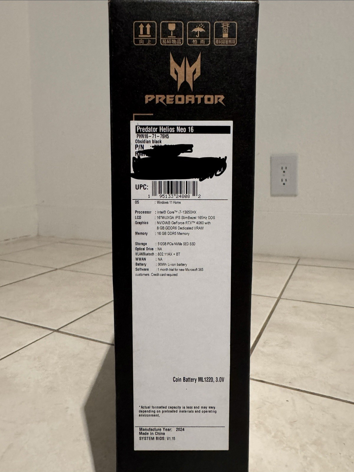 NEW SEALED Acer Predator Helios Neo 16 PHN16-71 i7 RTX 4060 16GB 512GB 165Hz