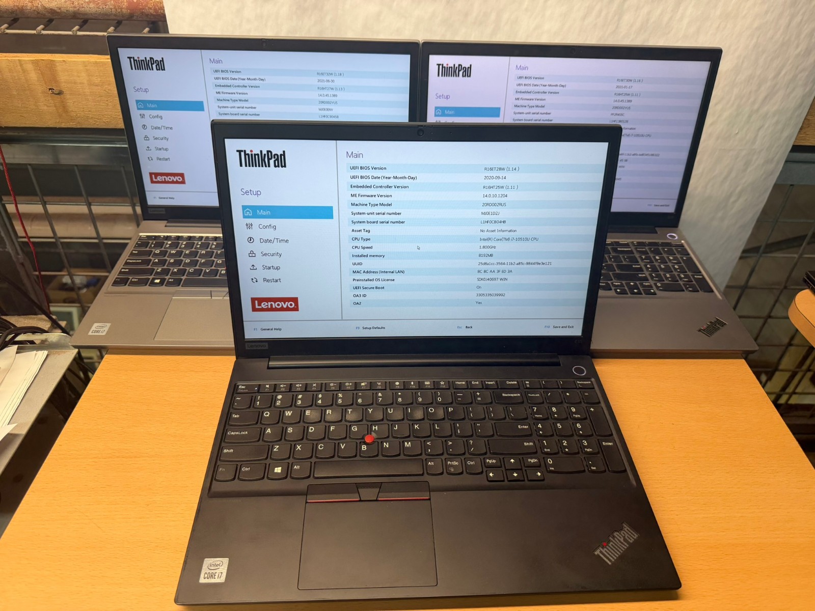 Lot (3) Lenovo ThinkPad E15 Gen1 8GB RAM NO SSD NO OS Boot to BIOS Please READ