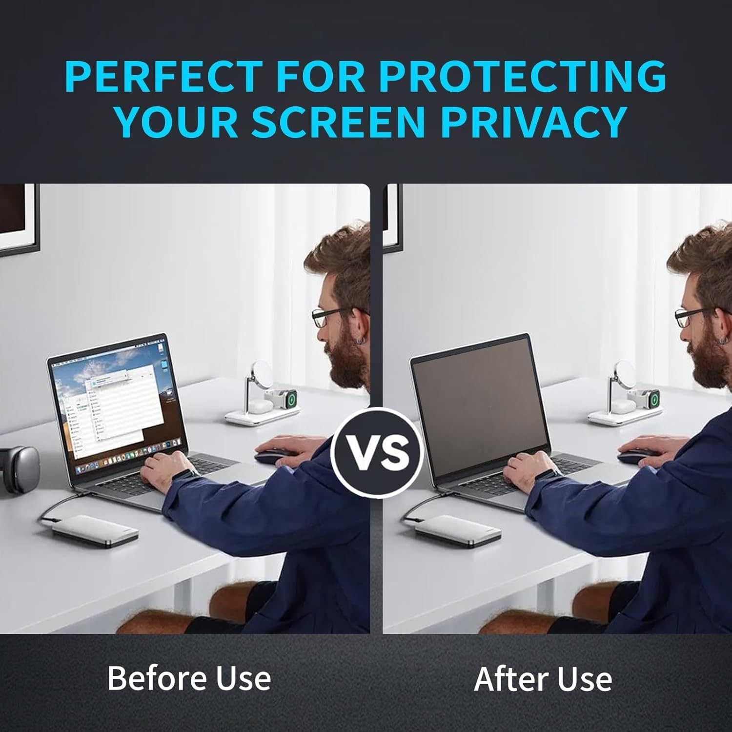 13 Inch 16:9 Laptop Privacy Screen Filter, Anti Scratch Anti Spy Anti-Glare Guar